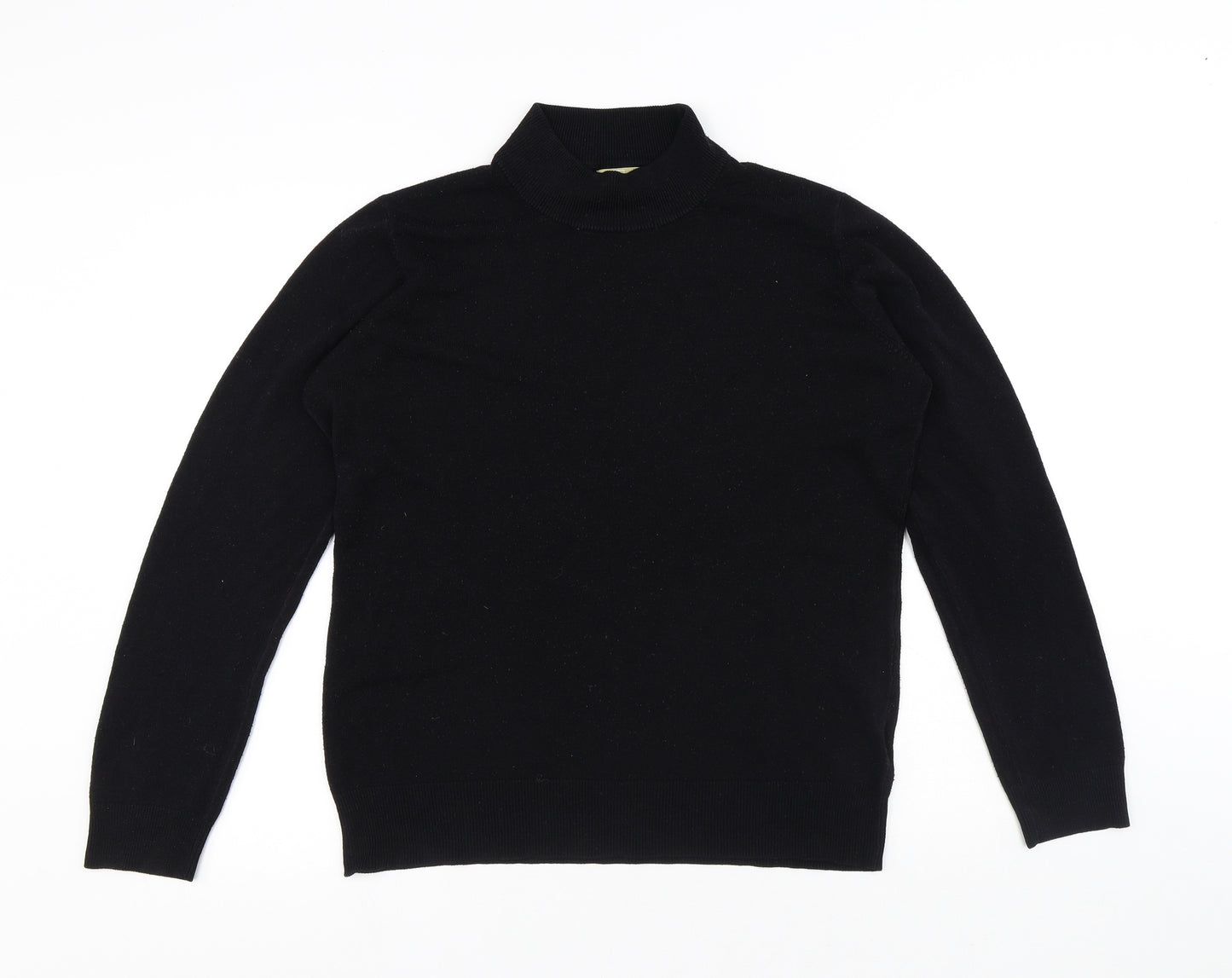 TU Womens Black High Neck Acrylic Pullover Jumper Size 18