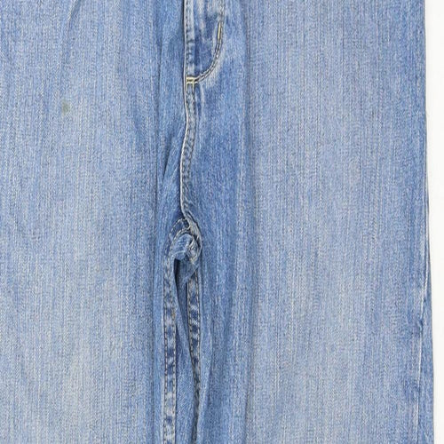 Blue Harbour Mens Blue Cotton Straight Jeans Size 32 in L31 in Regular Button