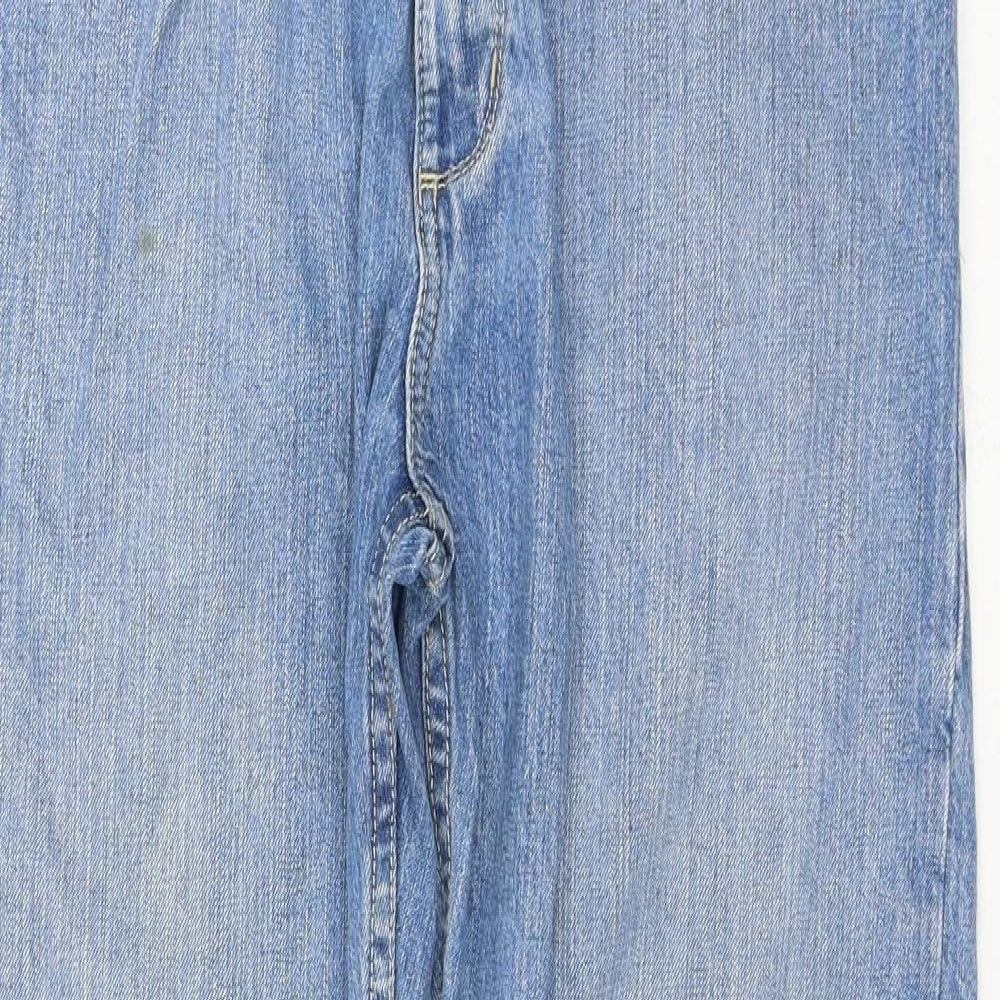 Blue Harbour Mens Blue Cotton Straight Jeans Size 32 in L31 in Regular Button
