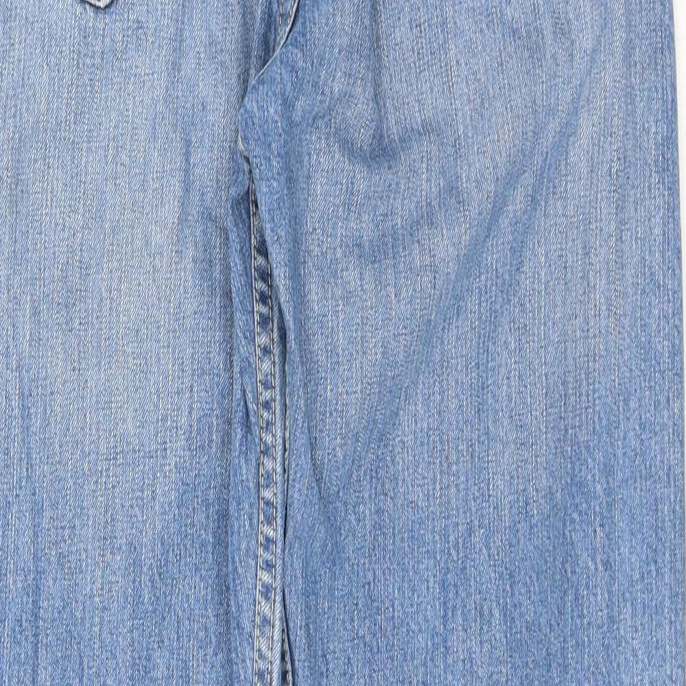 Blue Harbour Mens Blue Cotton Straight Jeans Size 32 in L31 in Regular Button