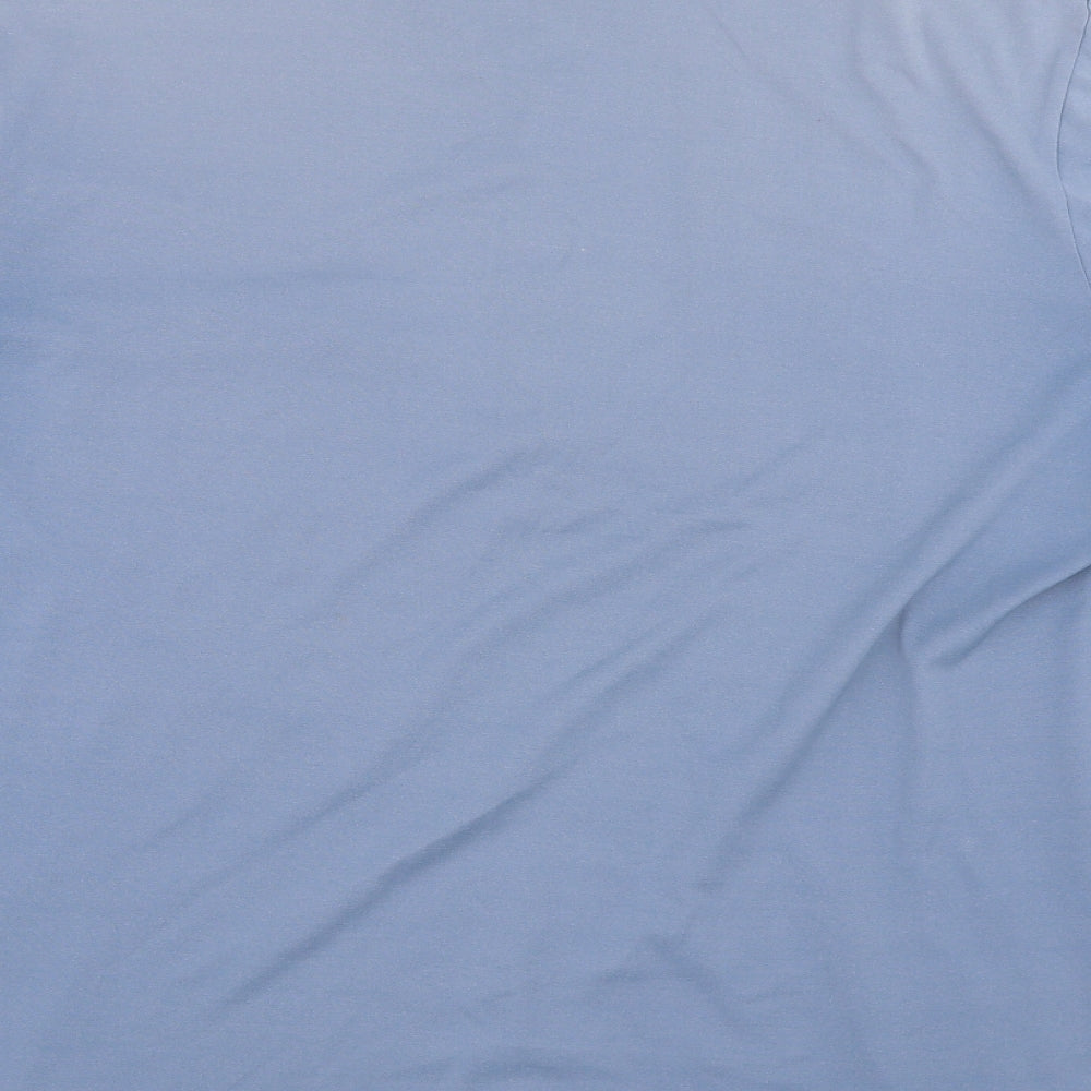 Galicci Mens Blue Geometric Cotton Polo Size 2XL Collared Button