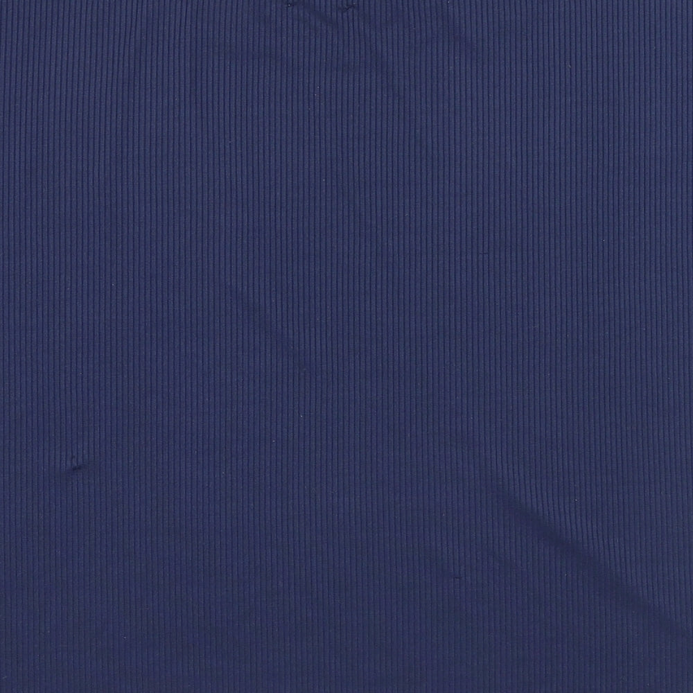 DREAM Womens Blue Polyester Basic T-Shirt Size M Round Neck - Lace