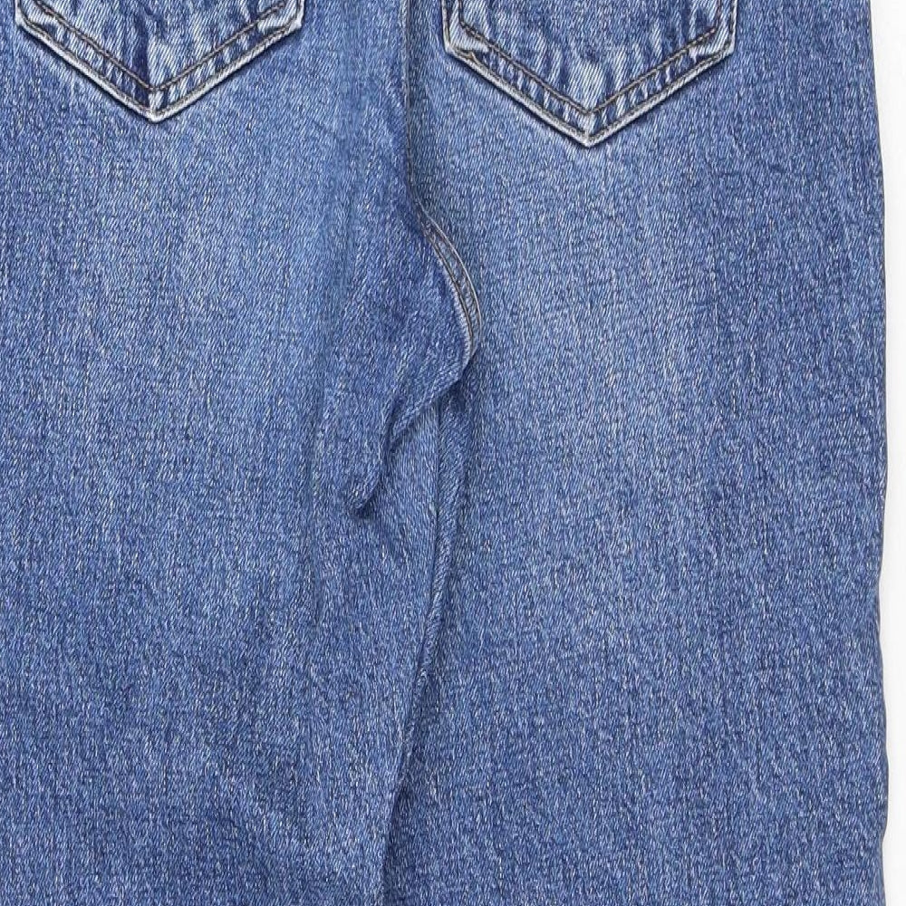 Topshop Womens Blue Cotton Straight Jeans Size 30 in L32 in Regular Button