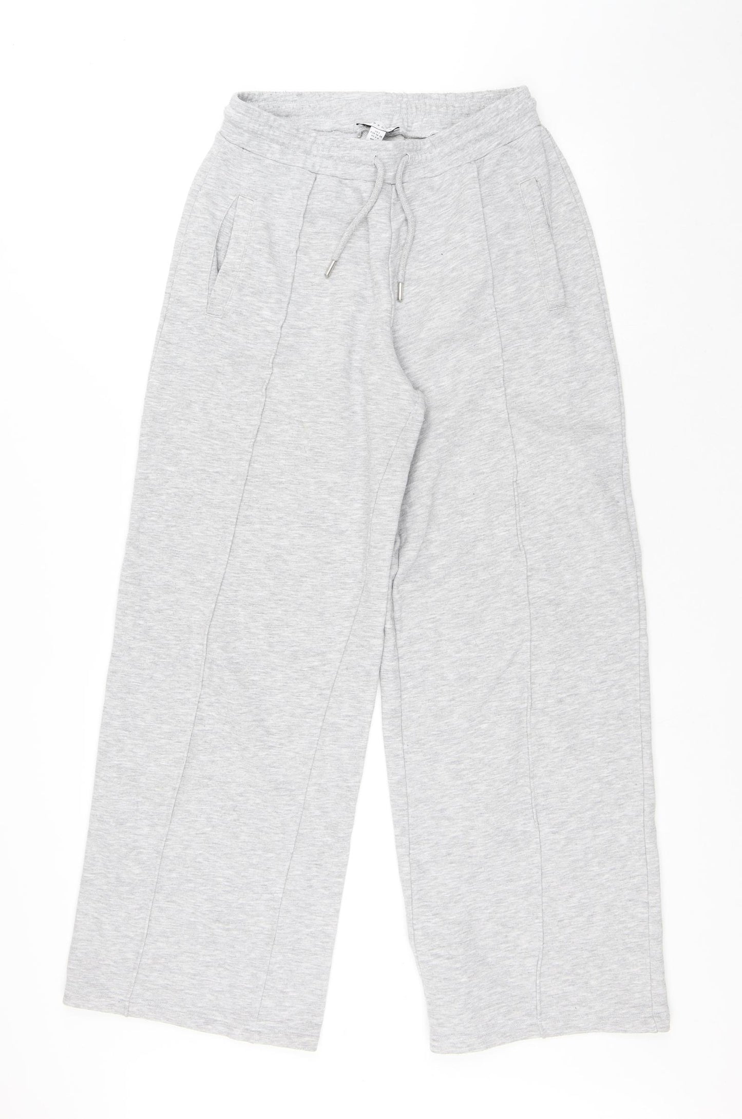 Topshop Womens Grey Cotton Jogger Trousers Size S L29 in Regular Drawstring