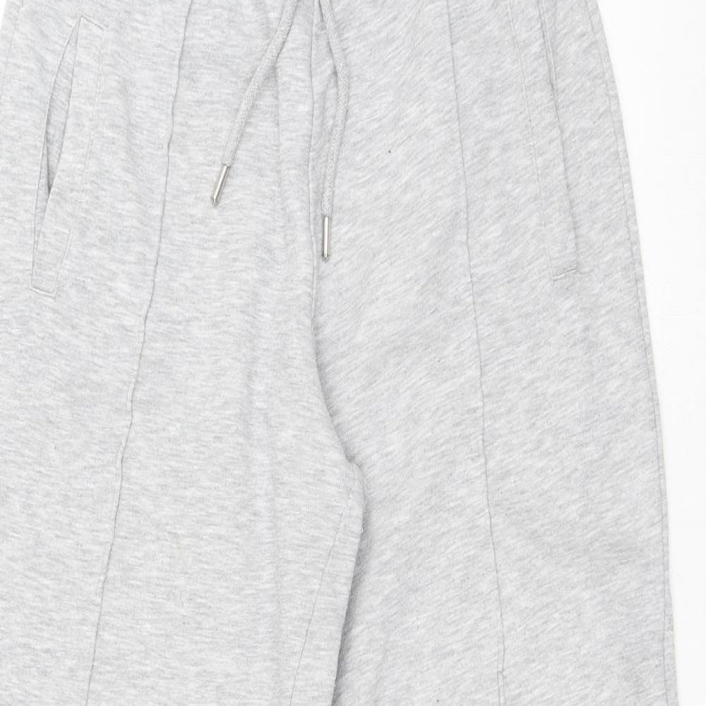 Topshop Womens Grey Cotton Jogger Trousers Size S L29 in Regular Drawstring