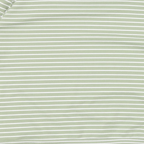 Bonmarché Womens Green Striped Polyester Pullover Sweatshirt Size S Drawstring