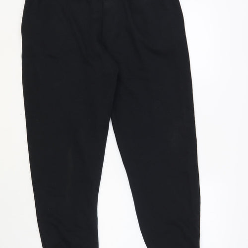 Dunnes Stores Womens Black Cotton Jogger Trousers Size M L28 in Regular Drawstring