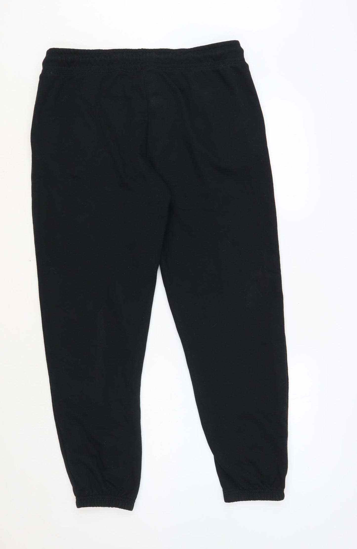 Dunnes Stores Womens Black Cotton Jogger Trousers Size M L28 in Regular Drawstring