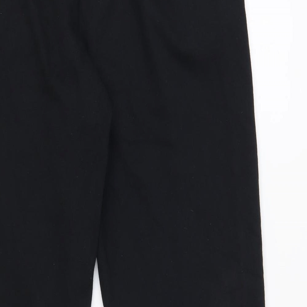 Dunnes Stores Womens Black Cotton Jogger Trousers Size M L28 in Regular Drawstring