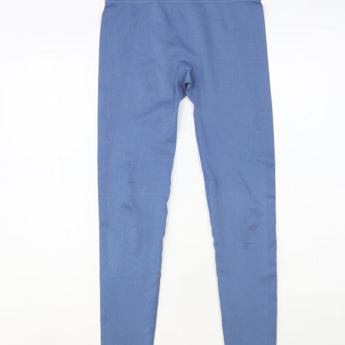 Primark Womens Blue Polyester Compression Leggings Size 10 L26 in Regular Pullover