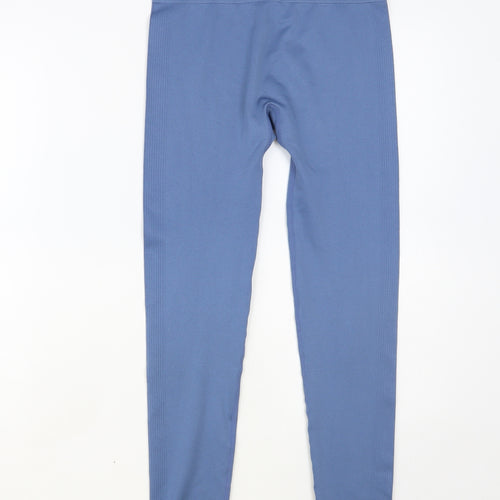 Primark Womens Blue Polyester Compression Leggings Size 10 L26 in Regular Pullover