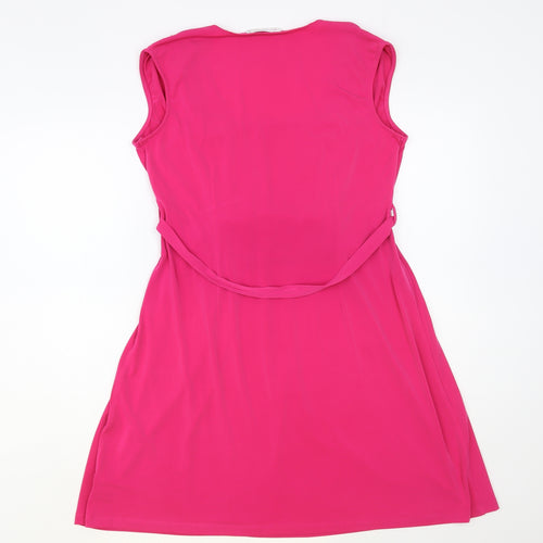 Annee Matthew Womens Pink Lyocell Fit & Flare Size L V-Neck Pullover
