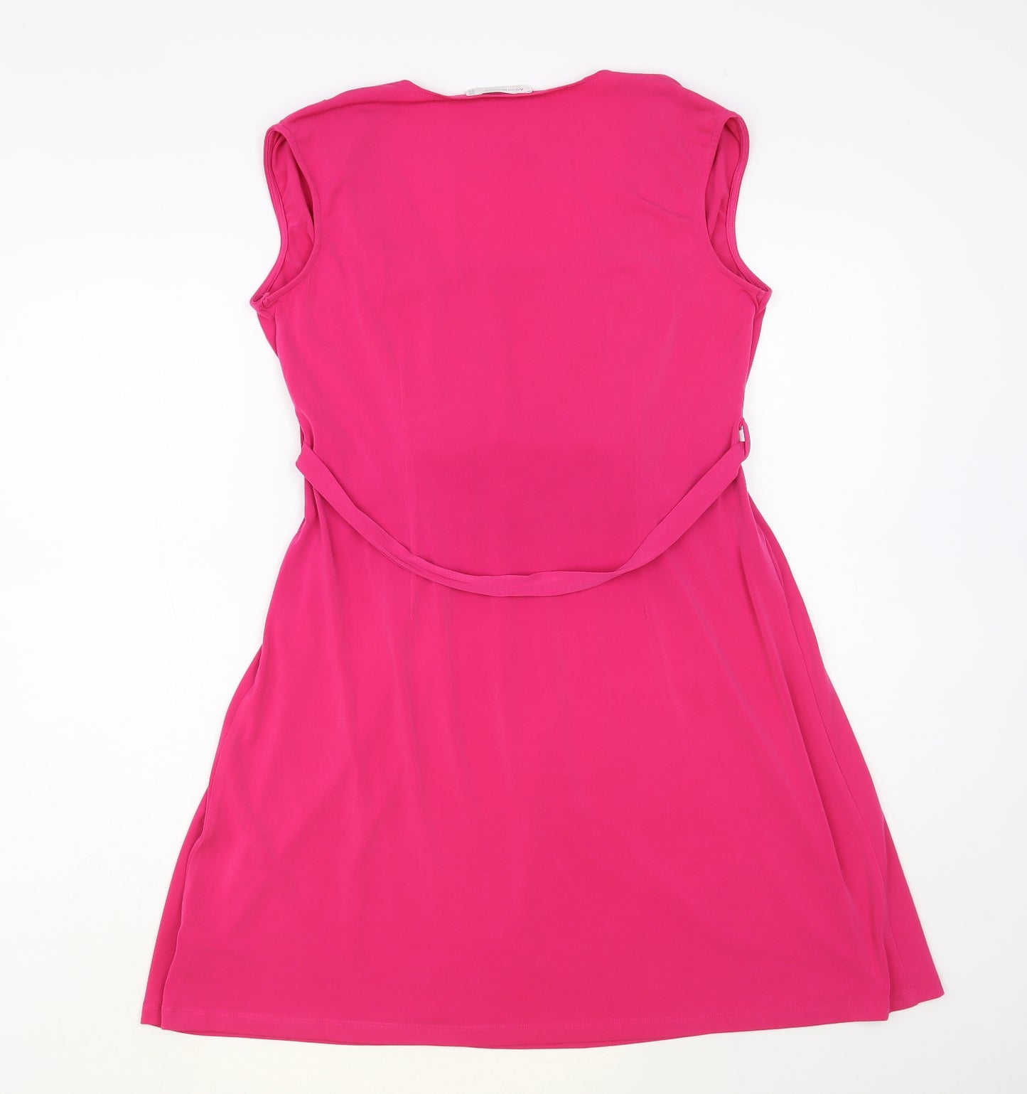 Annee Matthew Womens Pink Lyocell Fit & Flare Size L V-Neck Pullover