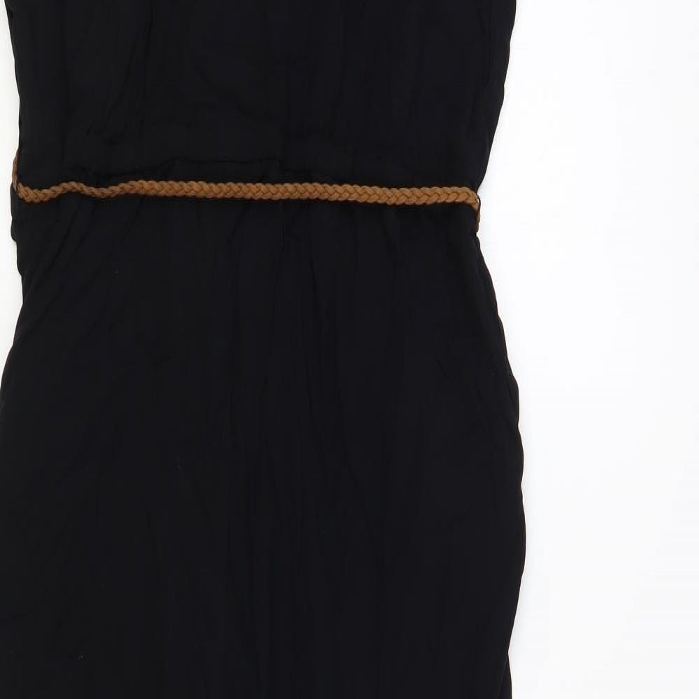 ESMARA Womens Black Viscose Jumpsuit One-Piece Size 14 L27 in Button
