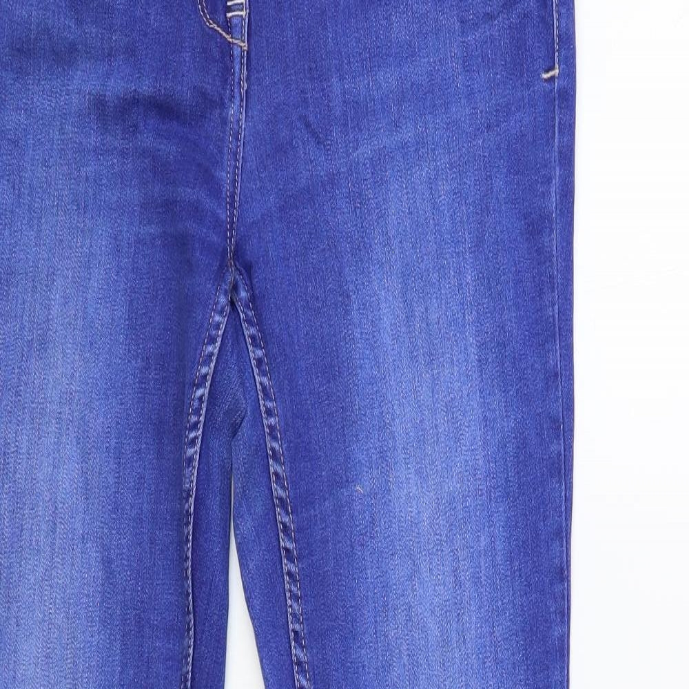 NEXT Womens Blue Cotton Skinny Jeans Size 10 L32 in Regular Button