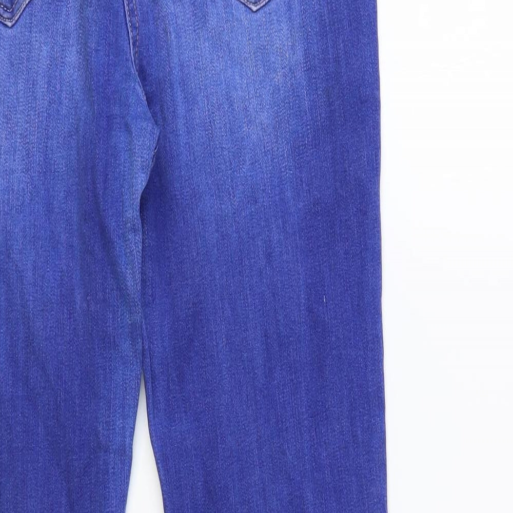 NEXT Womens Blue Cotton Skinny Jeans Size 10 L32 in Regular Button