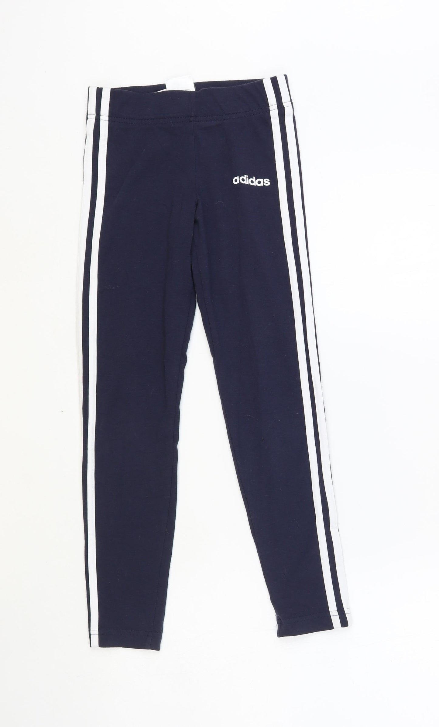adidas Girls Blue Cotton Jogger Trousers Size 9-10 Years Regular Pullover - Leggings