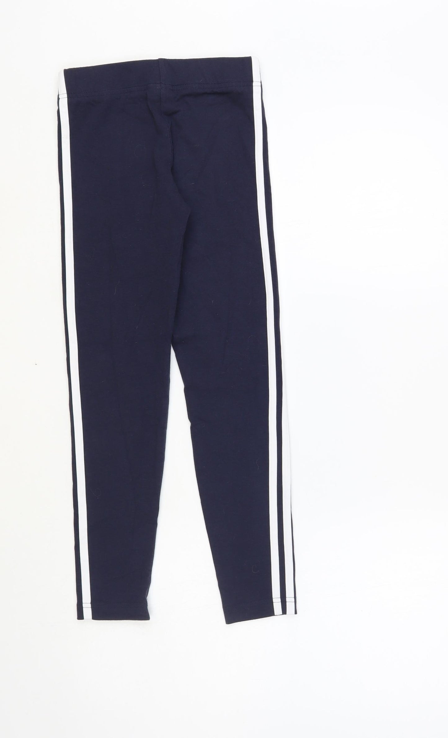 adidas Girls Blue Cotton Jogger Trousers Size 9-10 Years Regular Pullover - Leggings