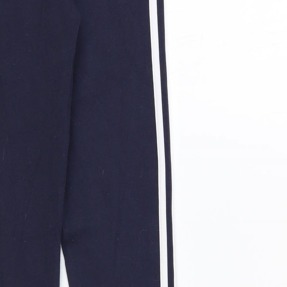 adidas Girls Blue Cotton Jogger Trousers Size 9-10 Years Regular Pullover - Leggings