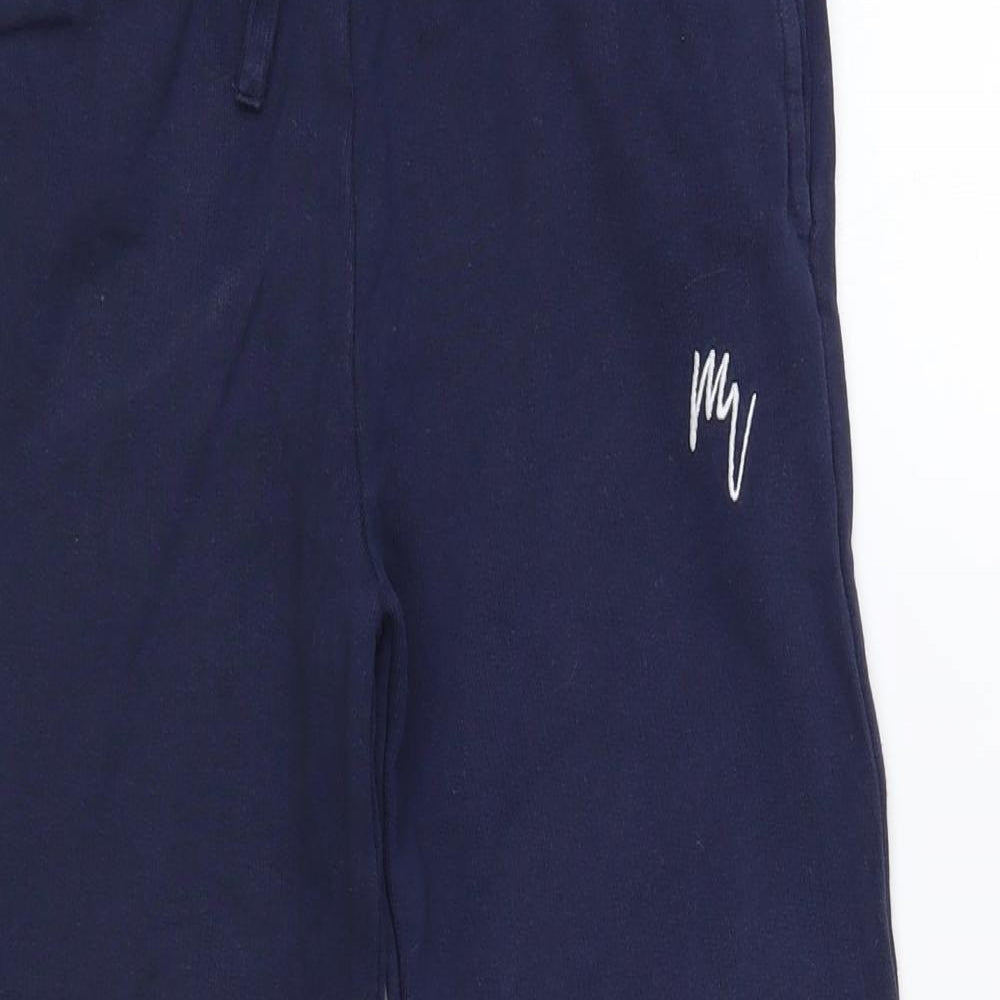 River Island Boys Blue Cotton Jogger Trousers Size 9-10 Years Regular Drawstring