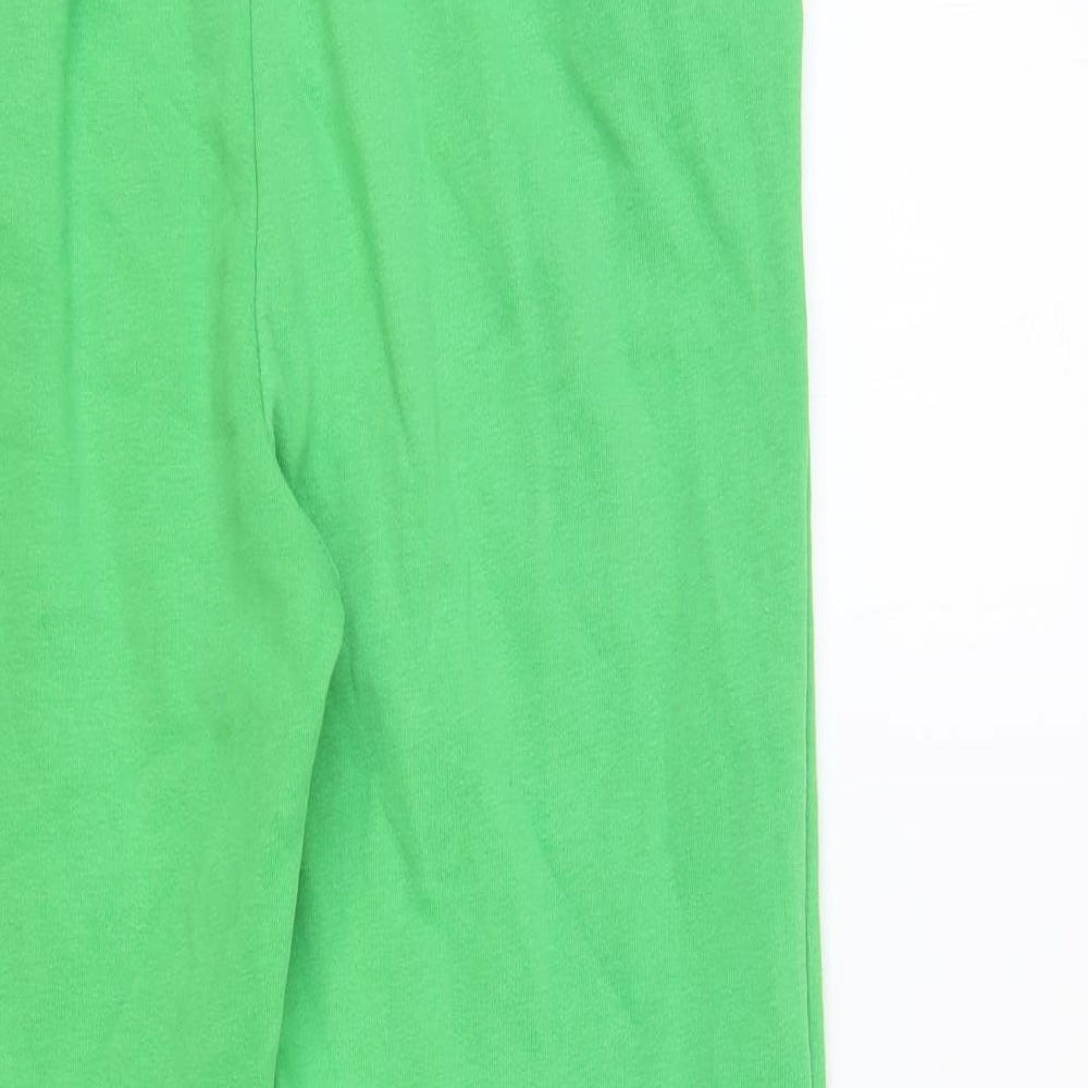 Zara Womens Green Cotton Jogger Trousers Size M L27 in Regular Drawstring