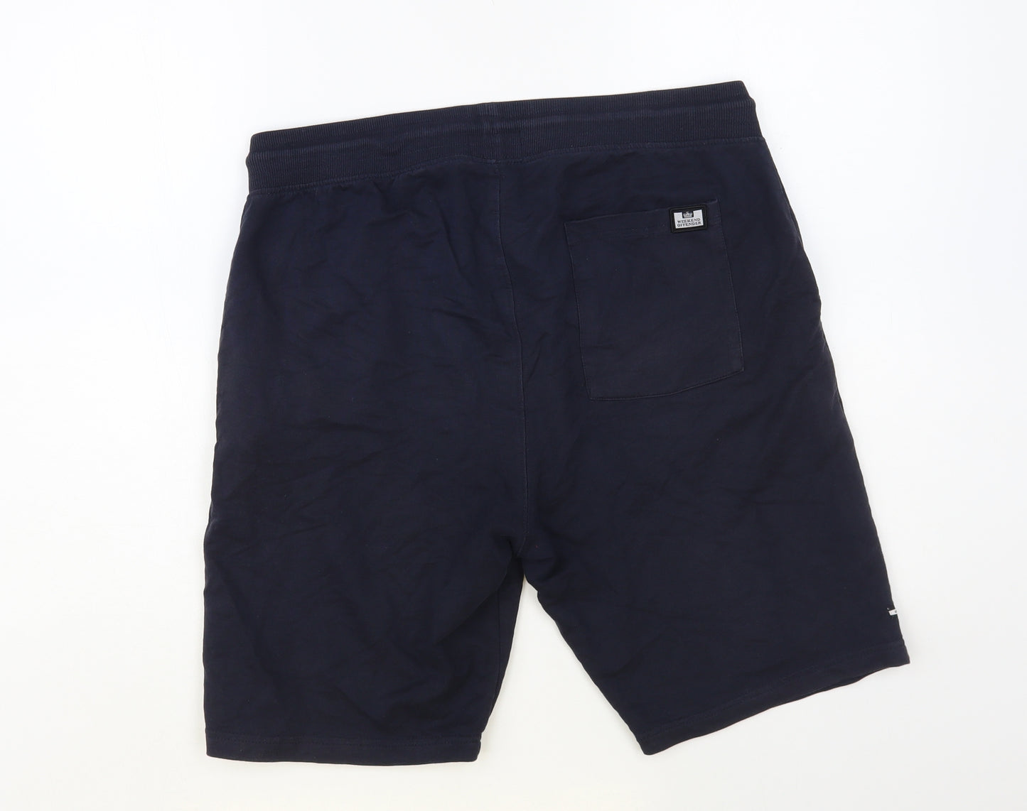 Weekend Offender Mens Blue Cotton Sweat Shorts Size M L10 in Regular Drawstring