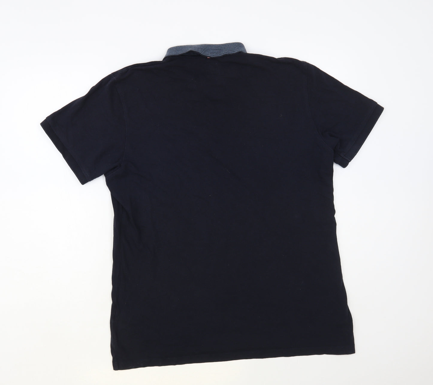 Pretty Green Mens Blue Cotton Polo Size XL Collared Button