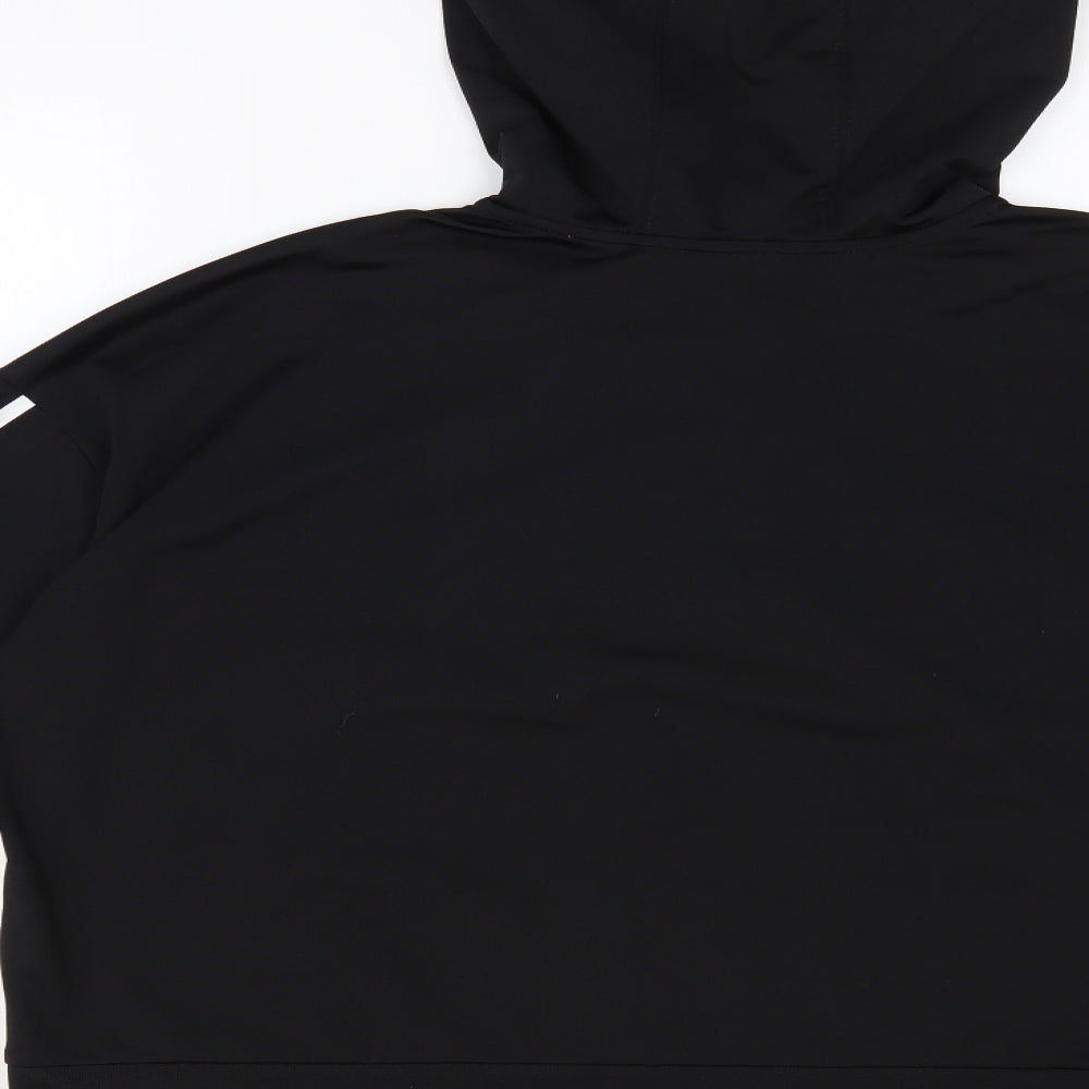adidas Womens Black Polyester Pullover Hoodie Size L Zip