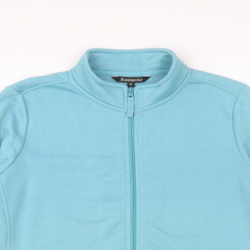 Bonmarché Womens Blue Polyester Full Zip Sweatshirt Size 18 Zip