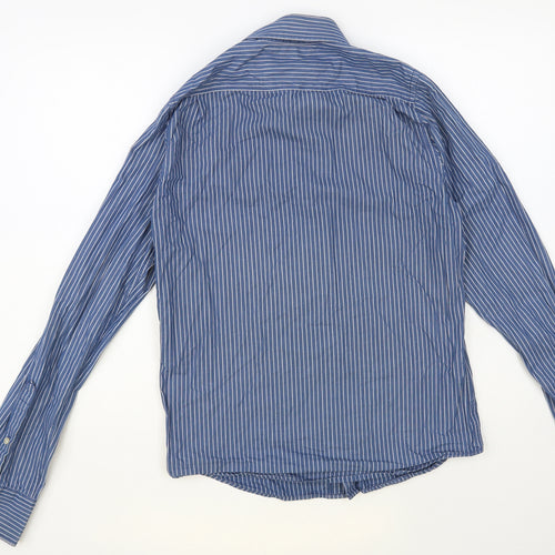 Hollister Mens Blue Striped Cotton Button-Up Size S Collared Button