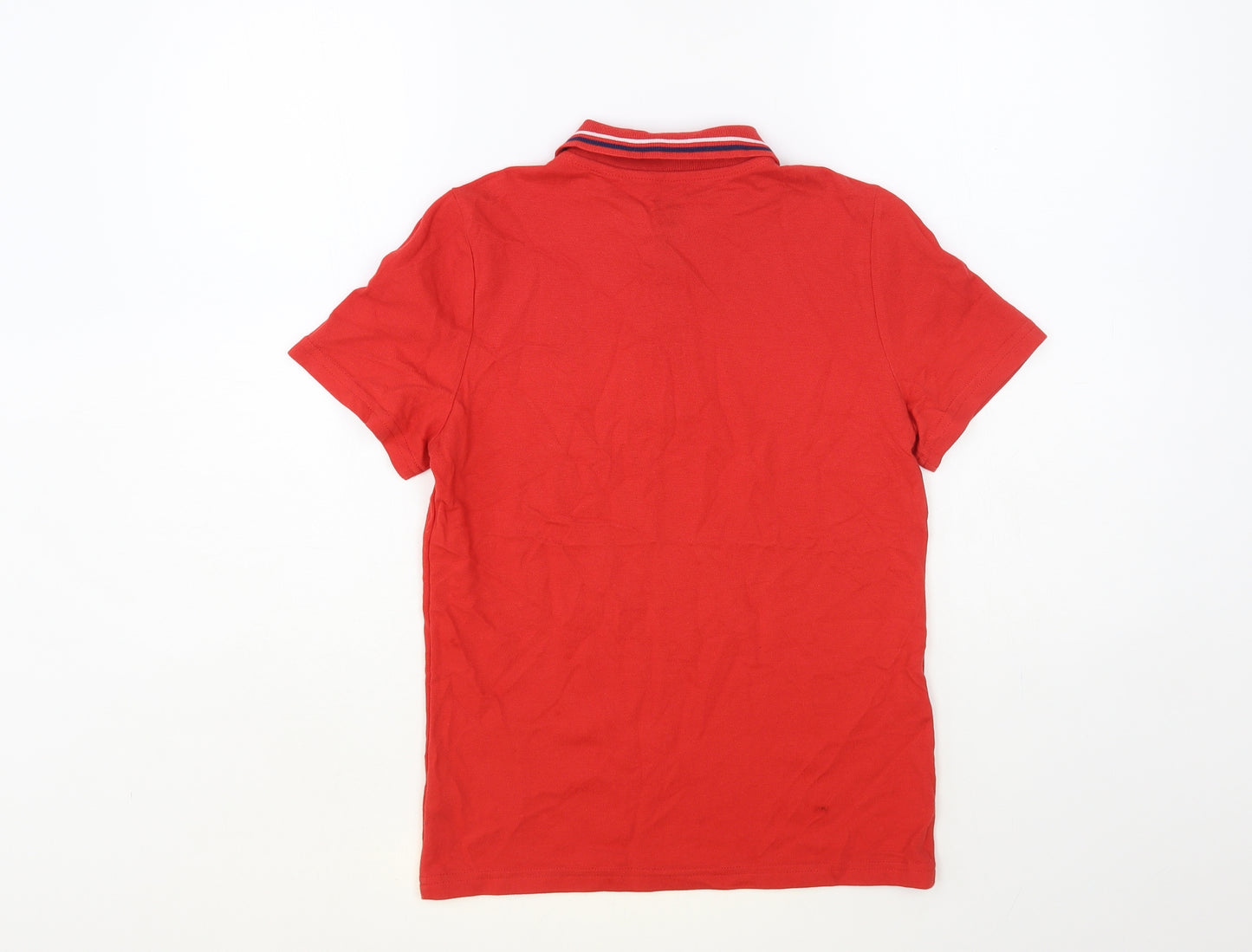F&F Boys Red Cotton Pullover Polo Size 10-11 Years Collared Button