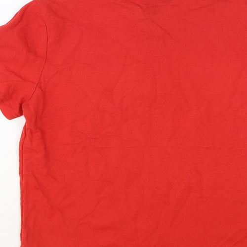 F&F Boys Red Cotton Pullover Polo Size 10-11 Years Collared Button