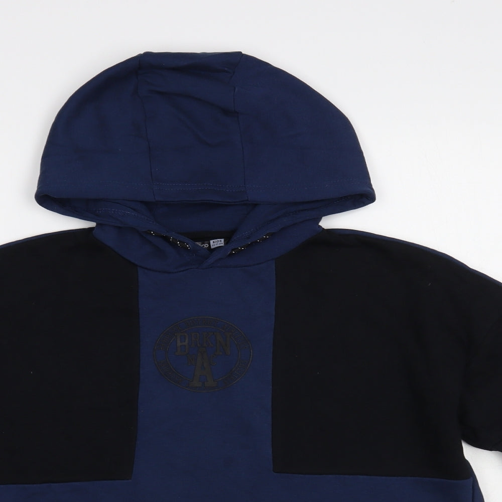 PEP & Co Boys Blue Colourblock Cotton Pullover Hoodie Size 14-15 Years Pullover - Brooklyn New York City