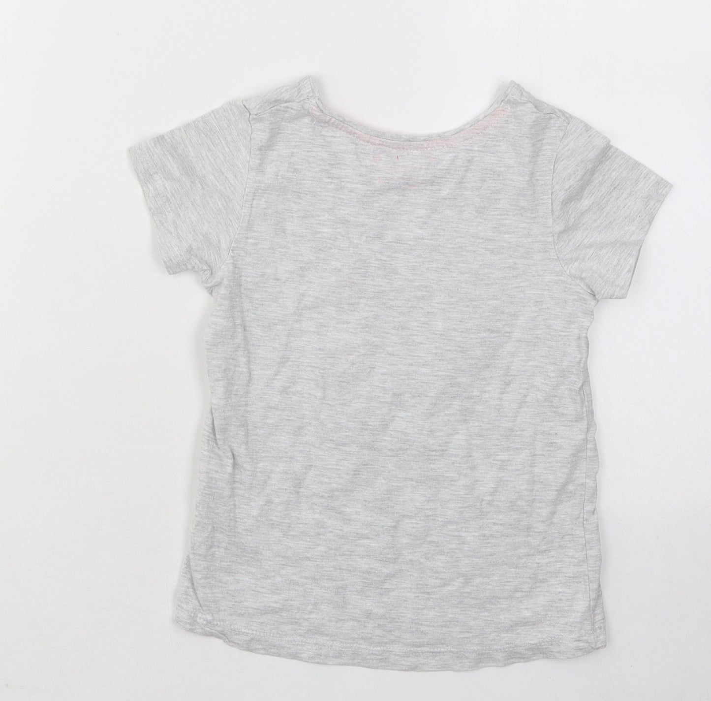 Primark Girls Grey Cotton Basic T-Shirt Size 5-6 Years Round Neck Pullover - Chill Out