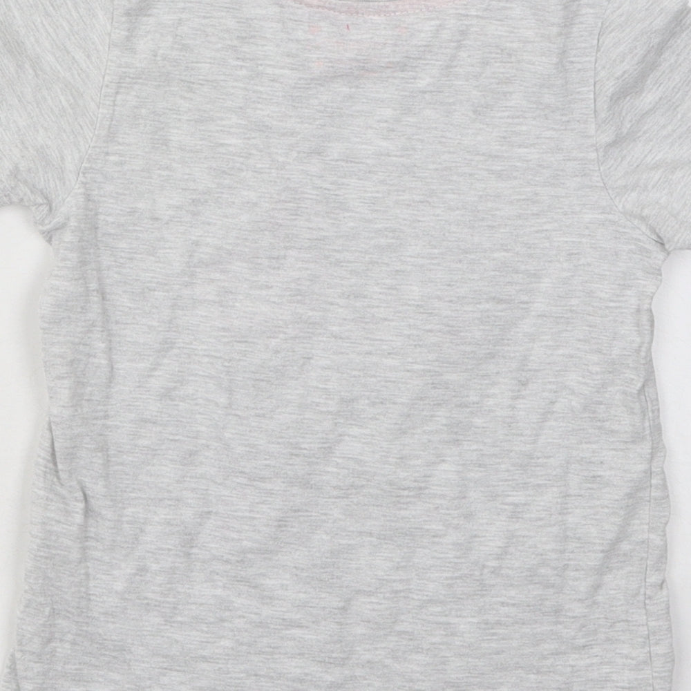 Primark Girls Grey Cotton Basic T-Shirt Size 5-6 Years Round Neck Pullover - Chill Out