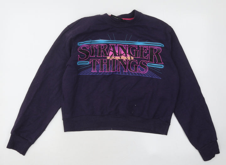 Preworn Womens Blue Cotton Pullover Sweatshirt Size S Pullover - Stranger Things
