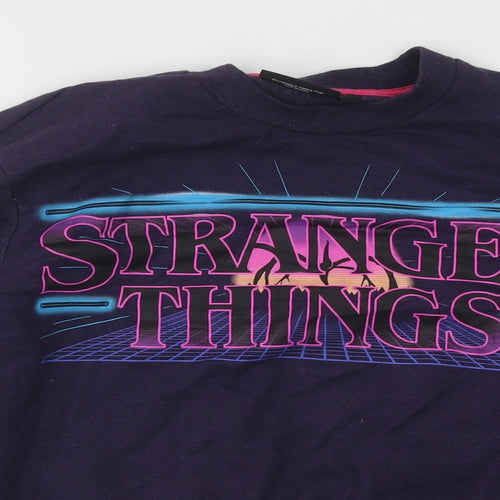 Preworn Womens Blue Cotton Pullover Sweatshirt Size S Pullover - Stranger Things
