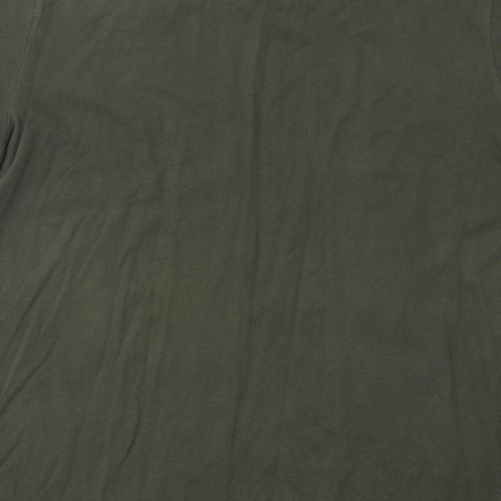 Fat Face Mens Green Cotton T-Shirt Size XL Round Neck - Tea Solves Everything