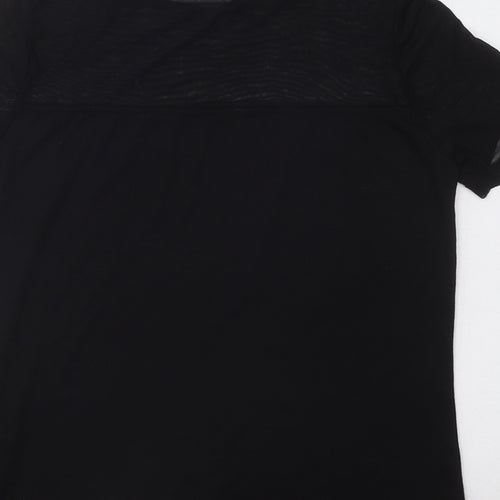 Noisy may Womens Black Polyester Basic T-Shirt Size S Round Neck