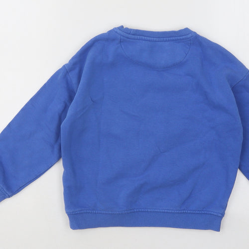 Marks and Spencer Boys Blue Cotton Pullover Sweatshirt Size 4-5 Years Pullover - Marvel Heroes