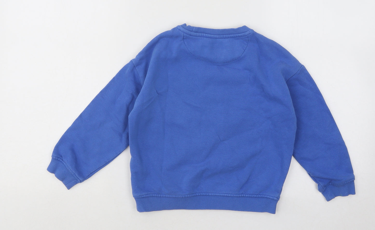Marks and Spencer Boys Blue Cotton Pullover Sweatshirt Size 4-5 Years Pullover - Marvel Heroes