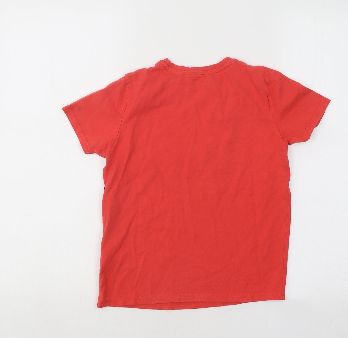 Primark Boys Red Cotton Basic T-Shirt Size 8-9 Years Round Neck Pullover - Bronx