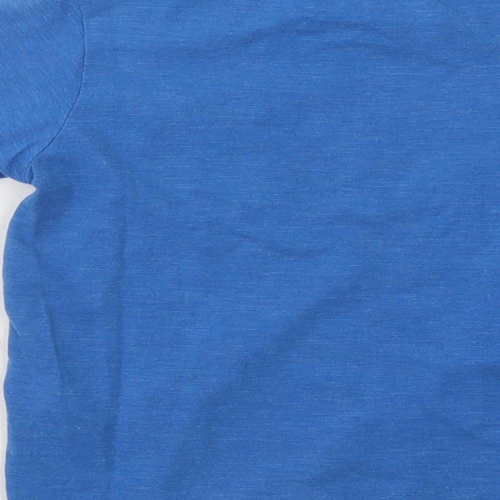 Marks and Spencer Boys Blue Cotton Basic T-Shirt Size 4-5 Years Round Neck Pullover