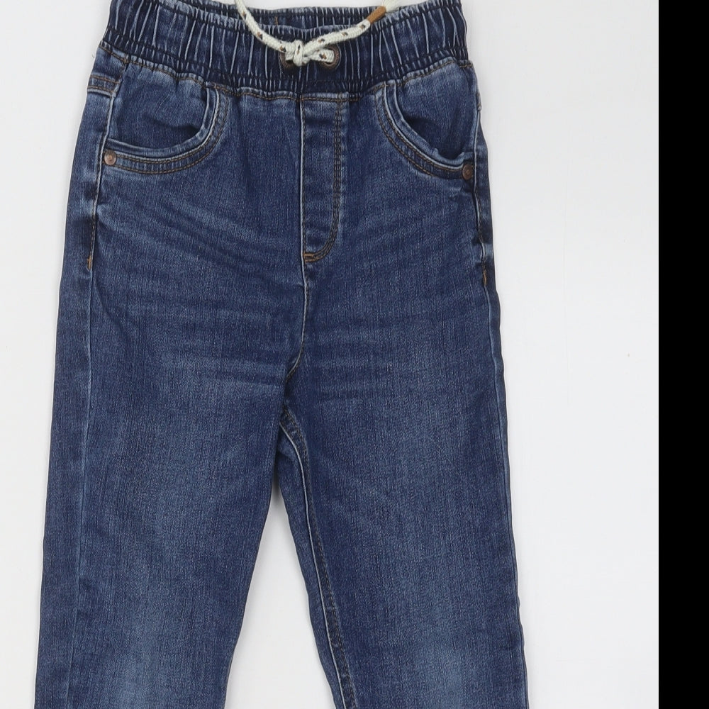 George Boys Blue Cotton Skinny Jeans Size 5-6 Years Regular Drawstring