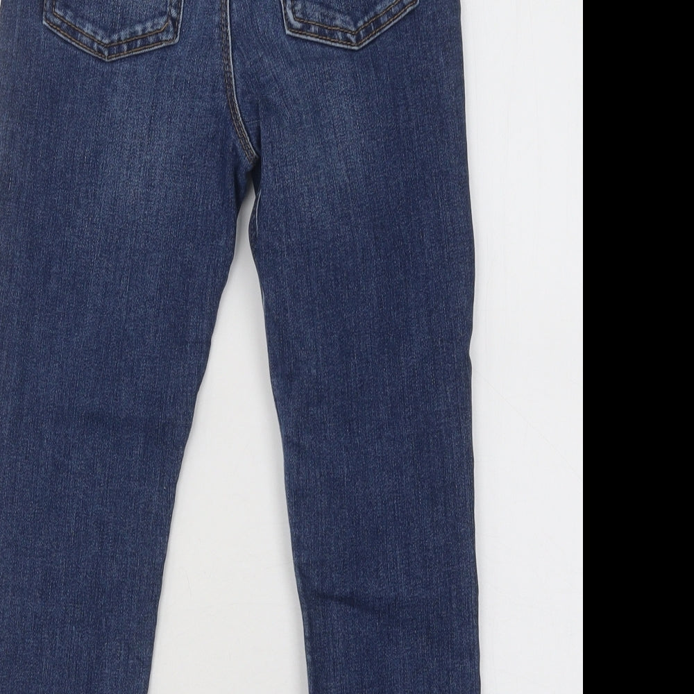 George Boys Blue Cotton Skinny Jeans Size 5-6 Years Regular Drawstring