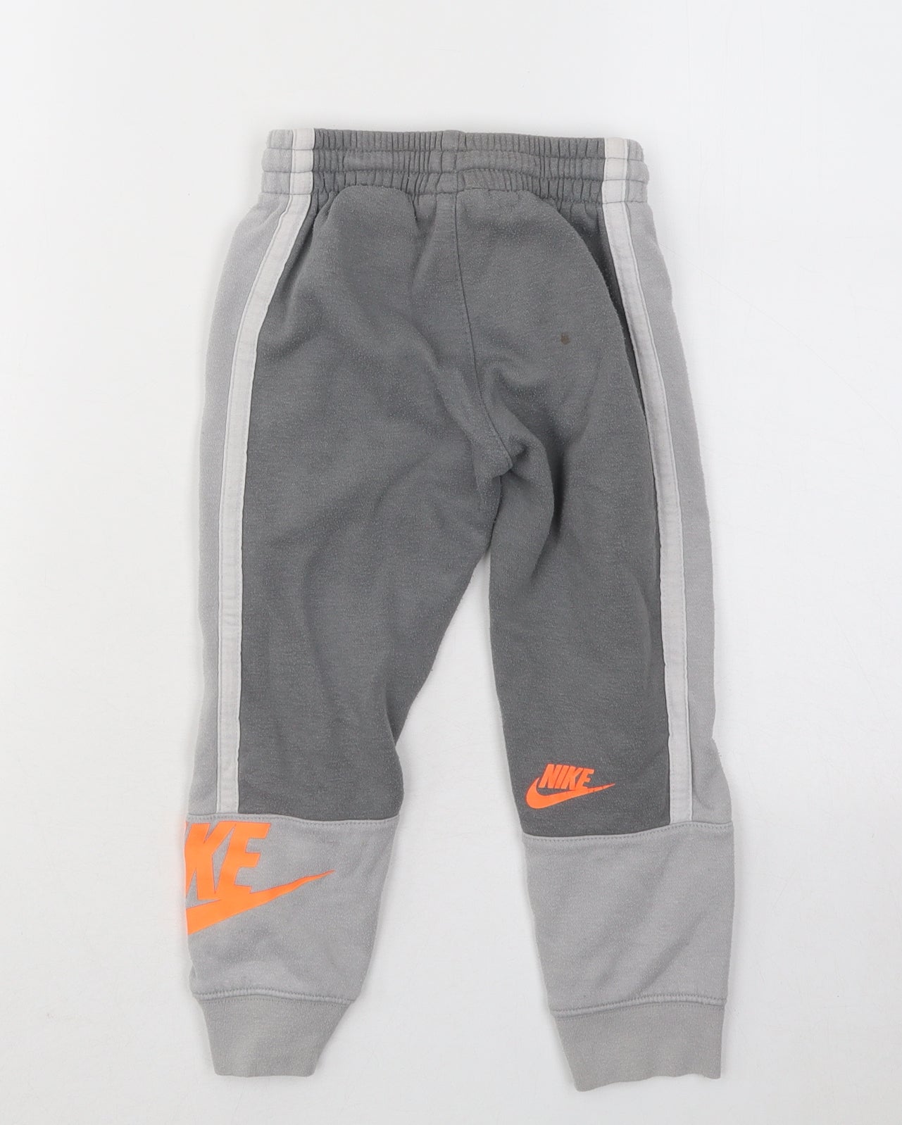 Nike Boys Grey Cotton Jogger Trousers Size 3-4 Years Regular Drawstring