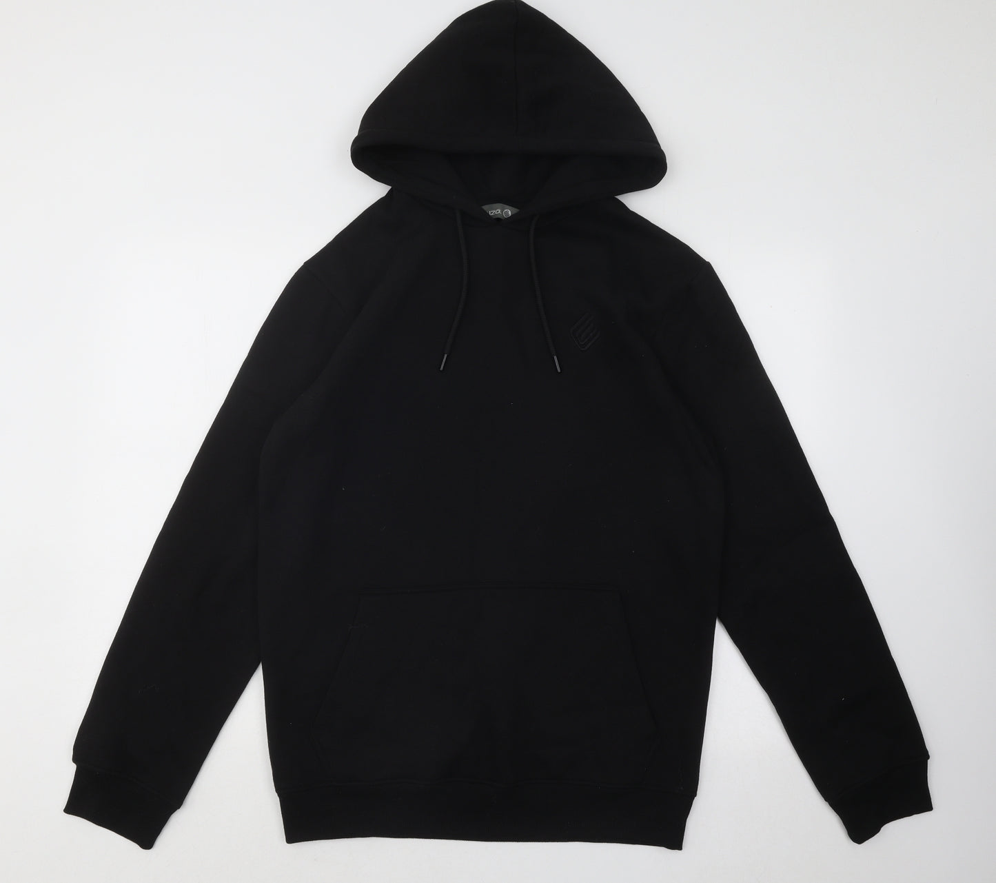 Enzo Mens Black Cotton Pullover Hoodie Size XL