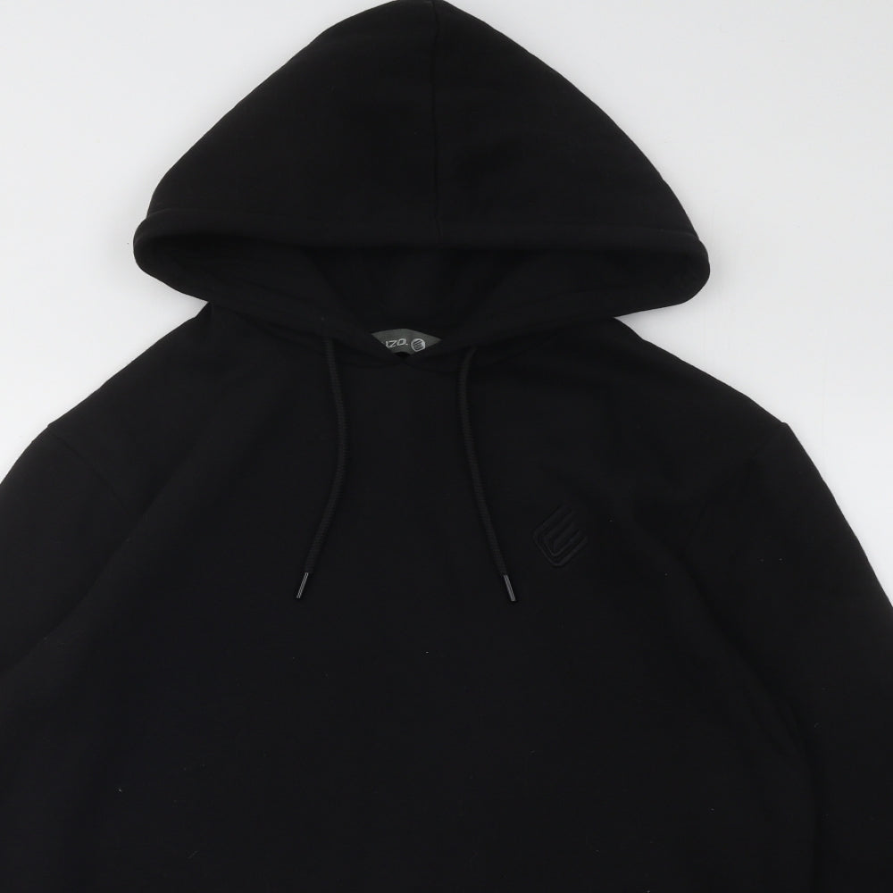 Enzo Mens Black Cotton Pullover Hoodie Size XL