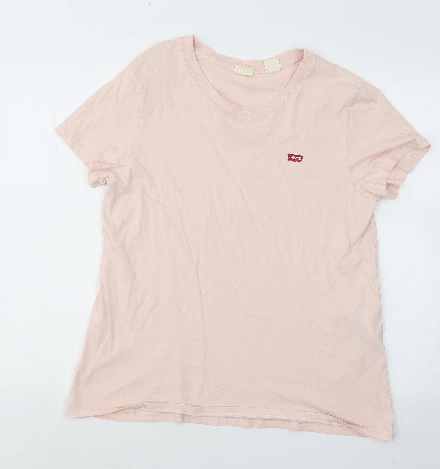 Levi's Womens Pink Cotton Basic T-Shirt Size L Round Neck