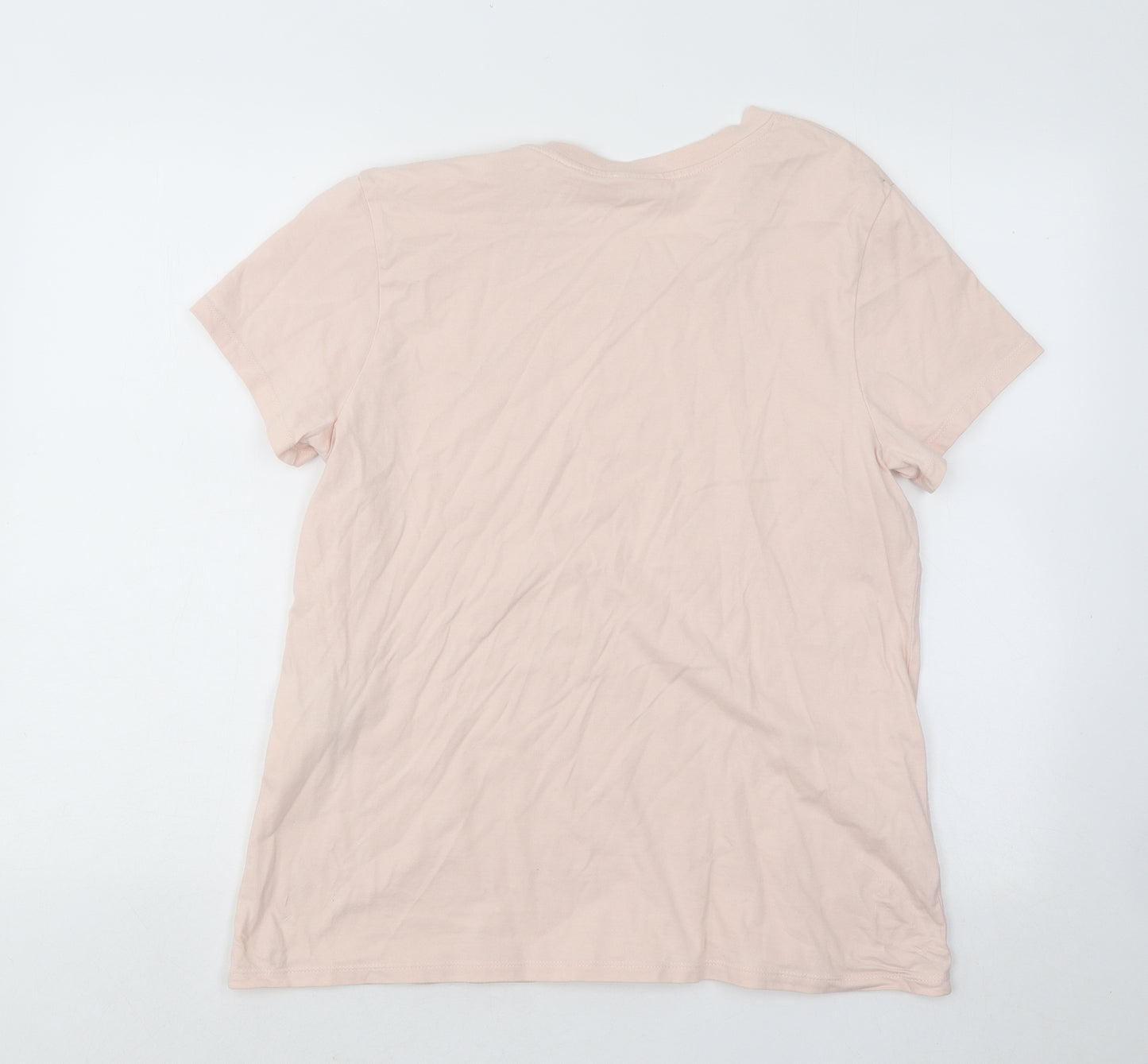 Levi's Womens Pink Cotton Basic T-Shirt Size L Round Neck